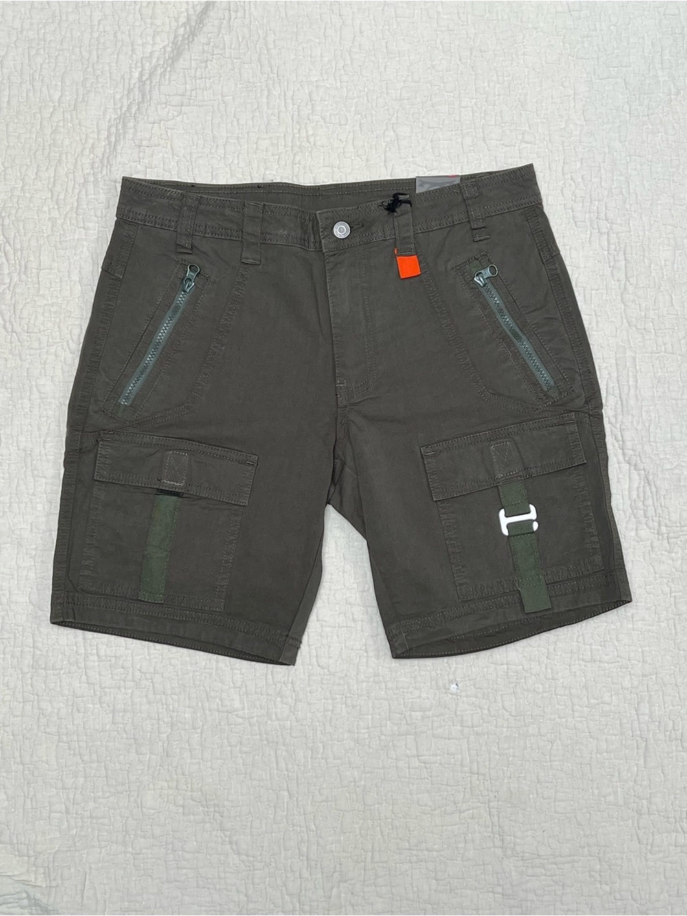 Nasty Pig Olive Green Cargo Shorts with Utility Zips